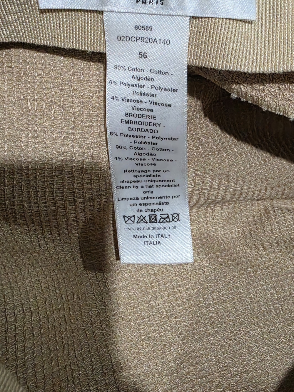 EUC Dior Beige Baker Boy Hat - Picture 5 of 5
